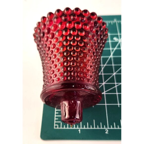 Ruby Red Hobnail Bubble Glass Votive Candle Holder,  Festive Table Accent - Picture 5 of 8
